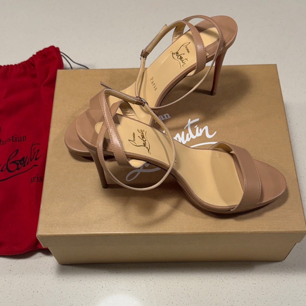 Christian Louboutin Loubie Queen Nude Heeled Sandals